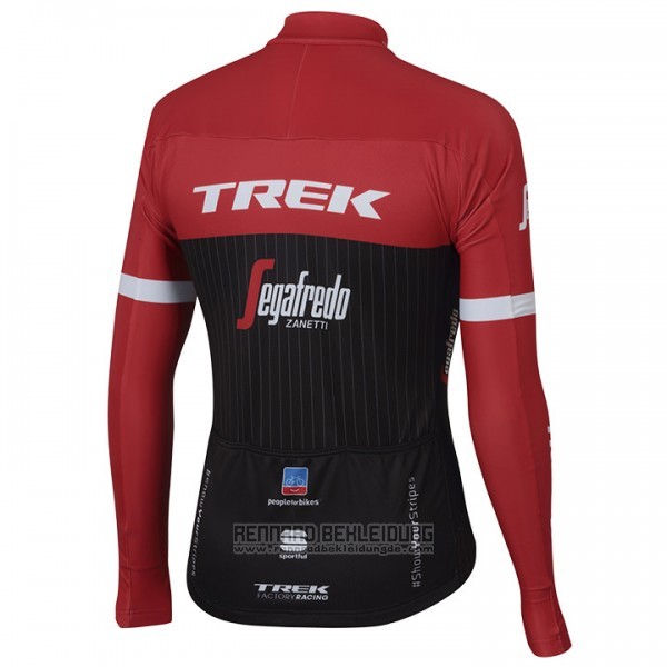 2017 Fahrradbekleidung Trek Segafredo Rot und Shwarz Trikot Langarm und Tragerhose